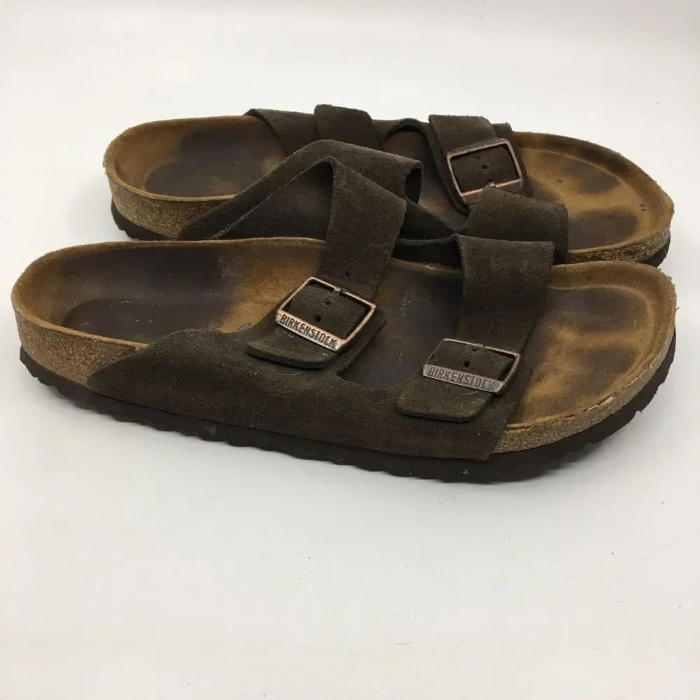 Birkenstock Arizona Dark Brown Suede Sandals Slide EU42 US W 11 M 9 Narrow Width